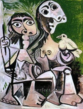 花 鳥 Painting - カップルと鳥 2 1970 パブロ・ピカソ